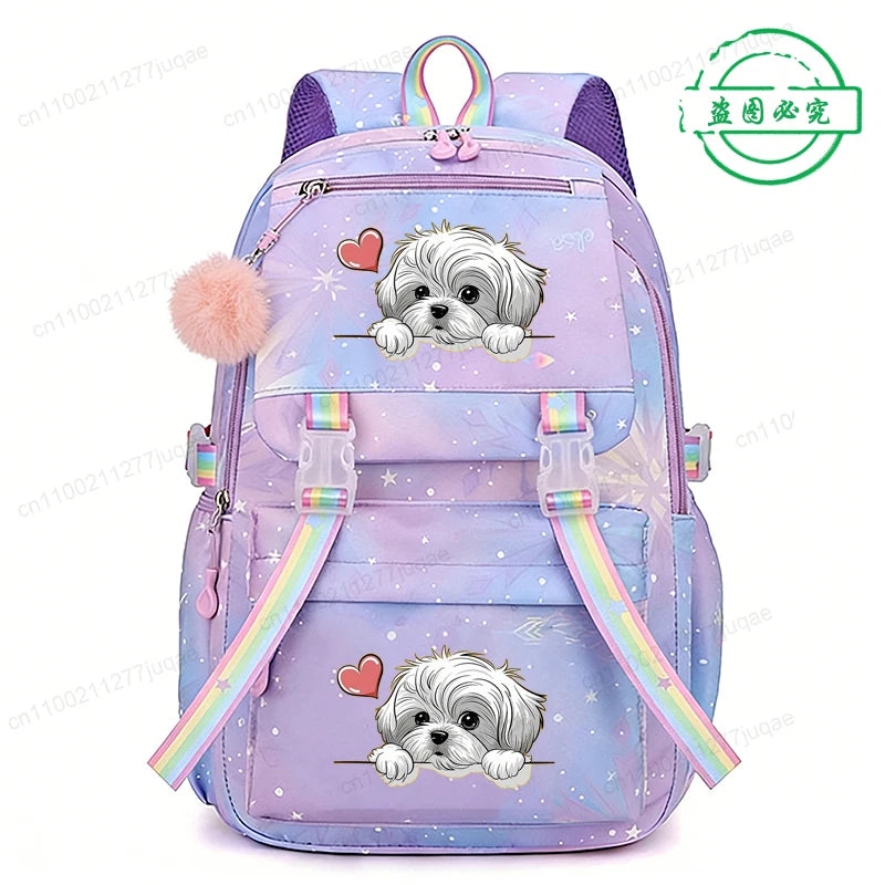 Mochila divertida con diseño de perro de Anime para niñas y niños, mochila informal para la escuela, mochila de dibujos animados, mochilas de viaje, regalo