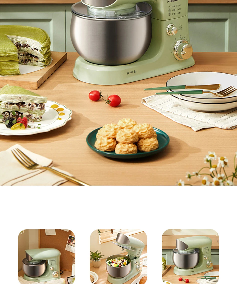 Máquina de Cocina Multifuncional 2026, Amasadora de Masa Pequeña de 3-5 Litros, Batidora de Huevos Eléctrica Automática para el Hogar