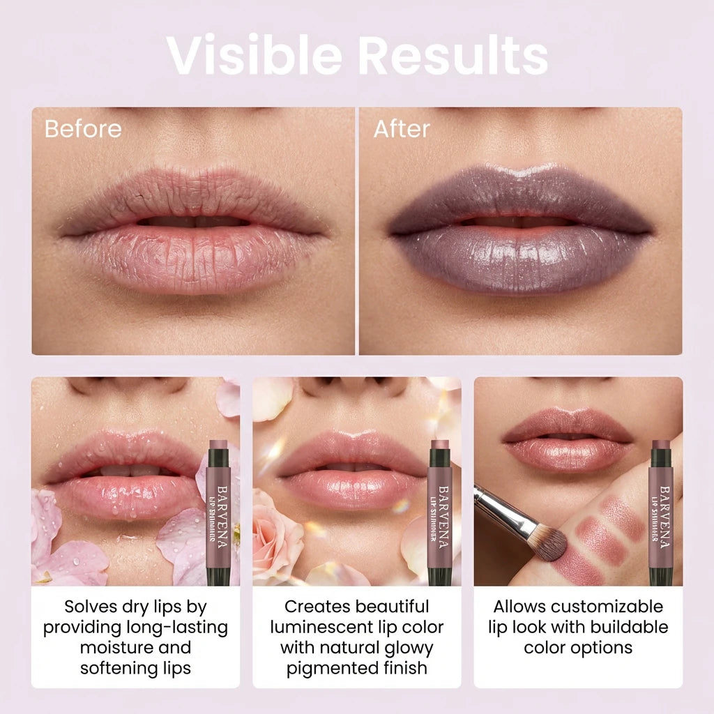 Brillo Labial con Tinte Morado Oscuro, Bálsamo Labial en Barra de Larga Duración, Hidratación con Acabado Natural Luminoso, Maquillaje Humectante y Nutritivo