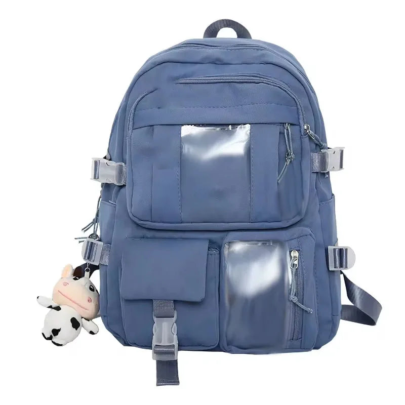 Bolsas populares de la mochila del estudiante de secundaria de las muchachas del color púrpura rosado sin ninguna versión accessoria