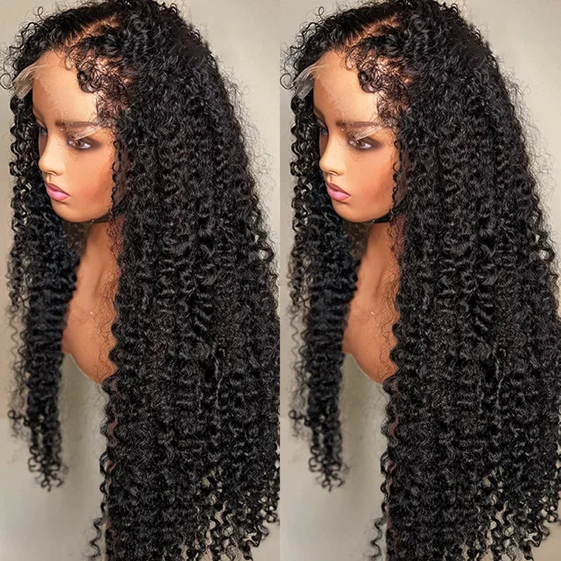 Peluca rizada rizada con bordes 4C, pelucas de encaje de pelo de bebé rizado, cabello humano 13x6 HD, peluca Frontal de encaje 4C Afro rizado, pelucas de cabello humano con frente de encaje