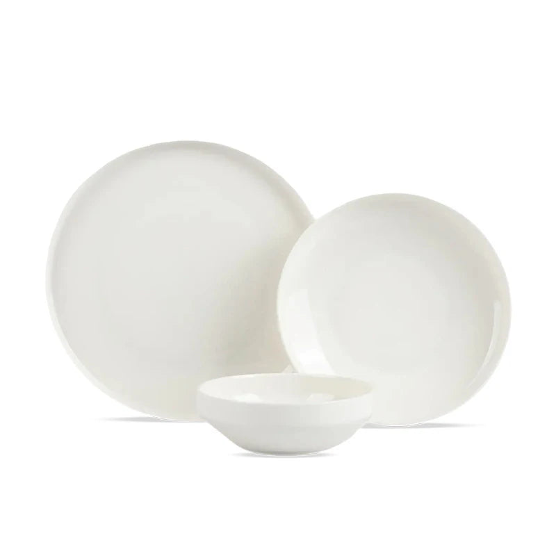 SOLECASA, juegos de vajilla de porcelana de 3/12 piezas, cuencos y platos blancos, plato resistente a los arañazos, cuenco de cerámica, plato de cena de espagueti