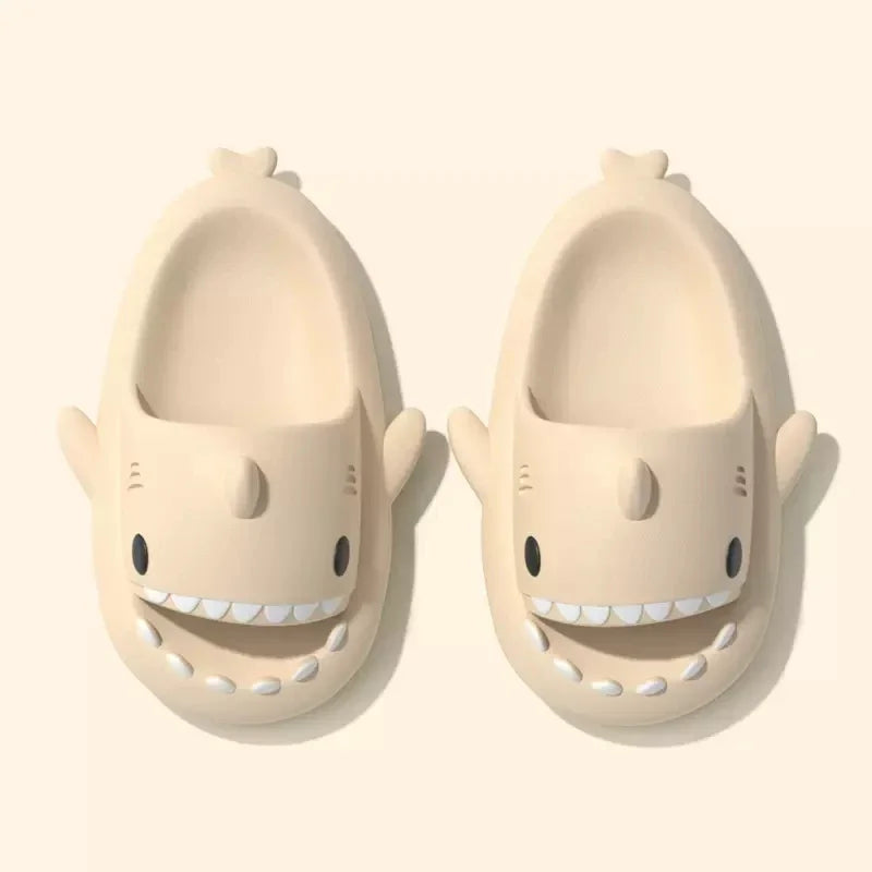 Zapatillas de tiburón para mujer y hombre, sandalias ligeras de EVA para interiores, con aletas extraíbles, chanclas de exterior para la playa
