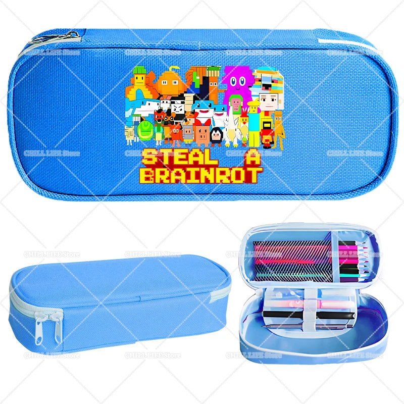 Estuches para lápices Ruba A Brainrot, dibujos animados 67 Six Seven, bolsas para bolígrafos de gran capacidad, bolsa para lápices para niños y niñas, suministros de papelería escolar, regalo