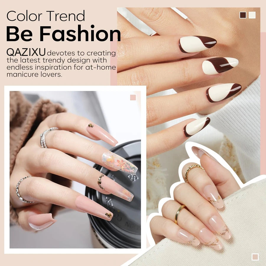 Set de 6 Esmaltes de Uñas en Gel, Color Té con Leche, Popular, UV LED, Fácil de Aplicar y Retirar, para Manicura Casera y de Salón