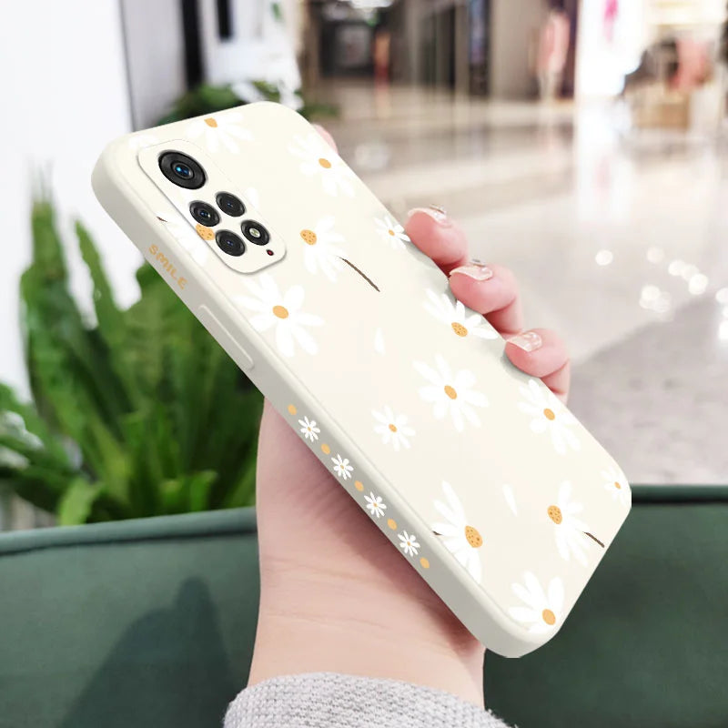Funda de teléfono con diseño de margaritas para Xiaomi Redmi Note 14 13 12 12S 11 11S 10 10A 10T 10S 9T 9 8 7 Pro Plus 10C 4G 5G