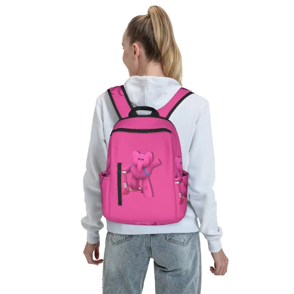 Mochila azul de dibujos animados de Pocoyo para niños, mochila de gran capacidad para niños, mochila escolar, bolsos de hombro para hombres y mujeres