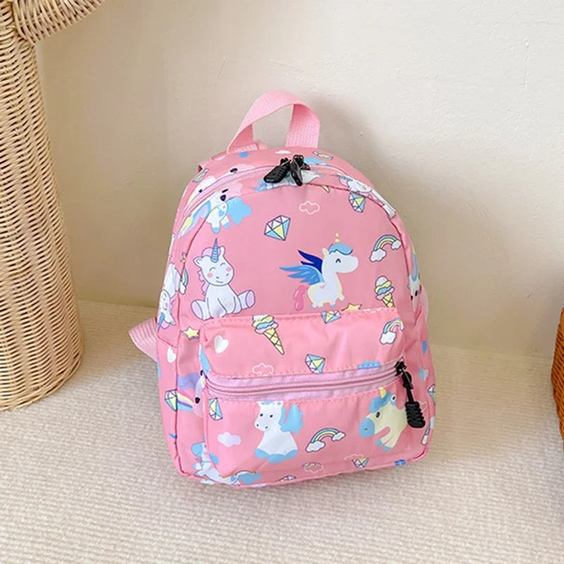 Mochila para niños con diseño de unicornio y dinosaurio de dibujos animados, bonita mochila escolar para guardería, bolsas impermeables para niños y niñas