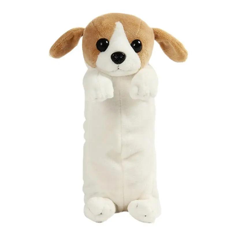 Estuche para lápices de papelería, bolsa para lápices con forma de perro de peluche de dibujos animados, bolsa para bolígrafos de animales, suministros escolares para niños, bolsa para lápices creativa