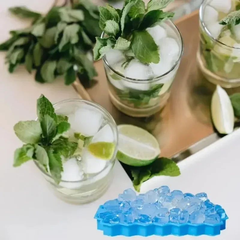 Molde para cubitos de hielo de 37 cavidades, molde para cubitos de hielo de silicona reutilizable, máquina para hacer helados sin BPA con tapas, molde para paletas DIY, bandejas para cubitos de hielo