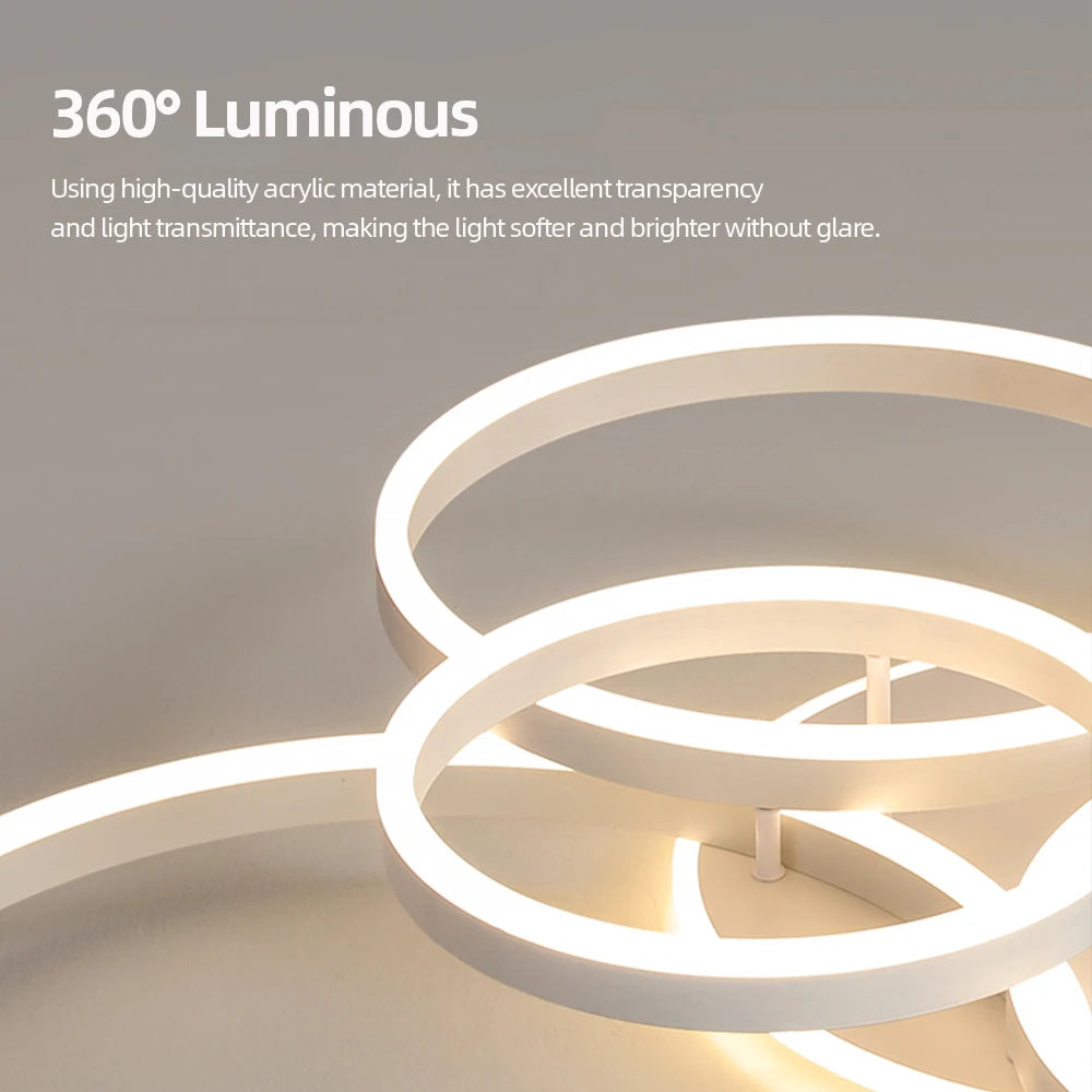 Lámpara de techo LED moderna, iluminación para el hogar, sala de estar, estudio, dormitorio, lámpara de techo regulable, iluminación interior, lámparas de decoración