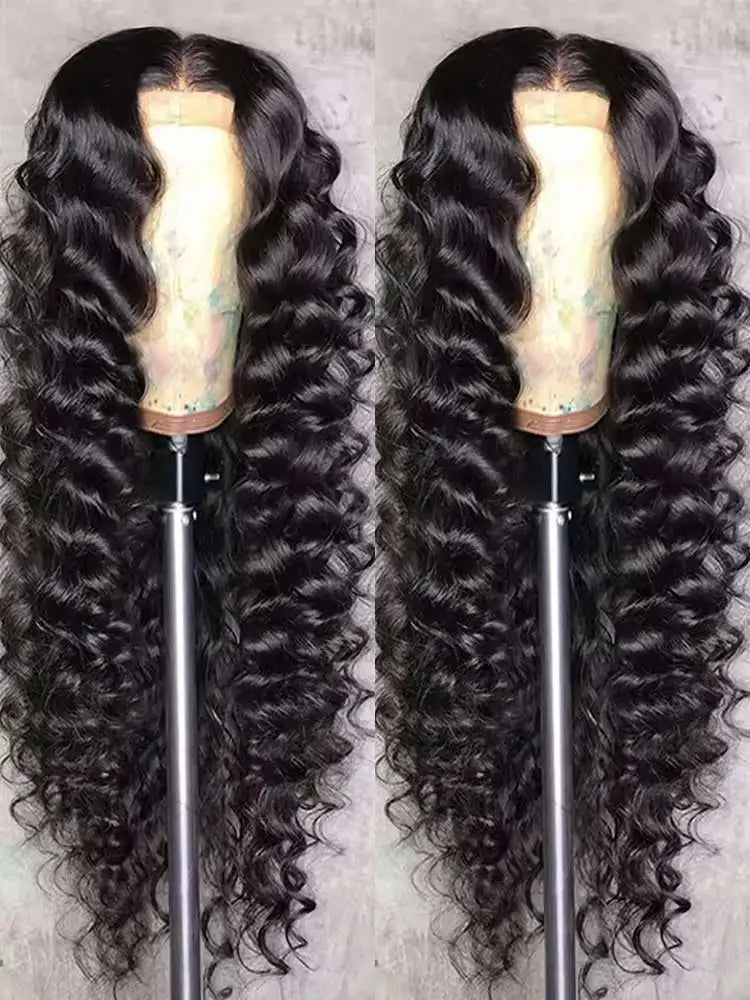 40 42 pulgadas HD suelta onda profunda 13x6 pelucas de cabello humano con encaje Frontal brasileño rizado agua ondulado 13x4 pelucas frontales de encaje para mujeres 250%