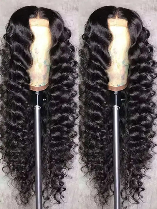 40 42 pulgadas HD suelta onda profunda 13x6 pelucas de cabello humano con encaje Frontal brasileño rizado agua ondulado 13x4 pelucas frontales de encaje para mujeres 250%