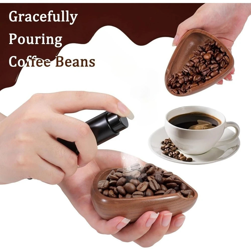 Juego de taza dosificadora de granos de café, tazón medidor de granos de café y botella pulverizadora, plato receptor de polvo pequeño vacío, taza dosificadora, 1 Juego