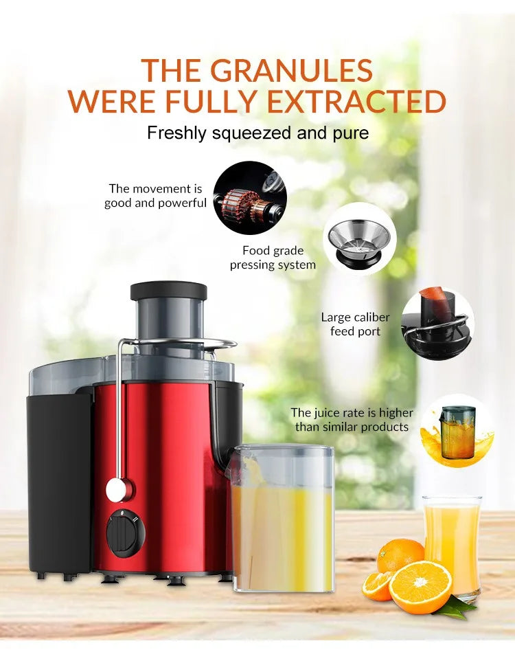 Extractor de jugo, máquinas exprimidoras profesionales, calibre de gran capacidad, separación de escoria, exprimidor eléctrico automático multifunción