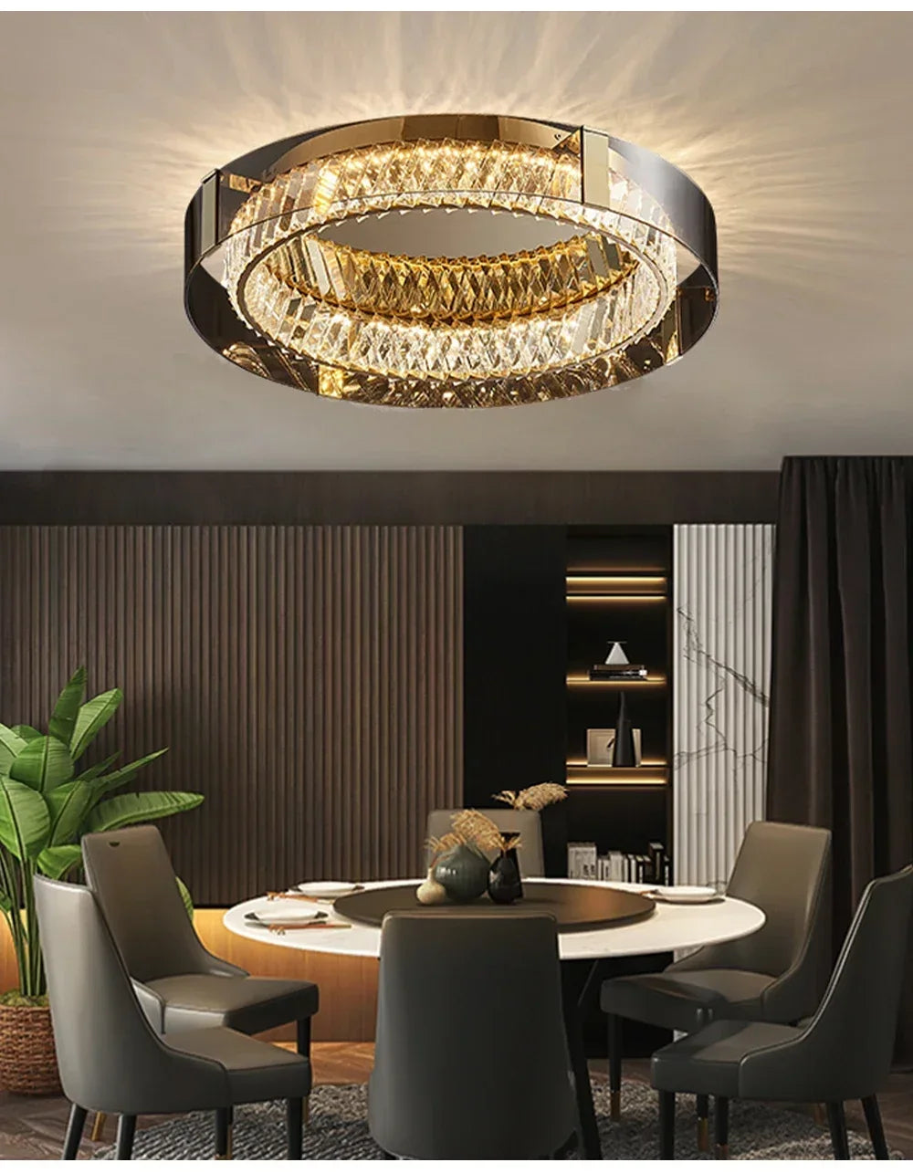 Luces de techo de cristal, luces LED, candelabro de techo moderno, lámparas regulables de lujo, decoración de habitación, Plafonnier, decoración del hogar para dormitorio