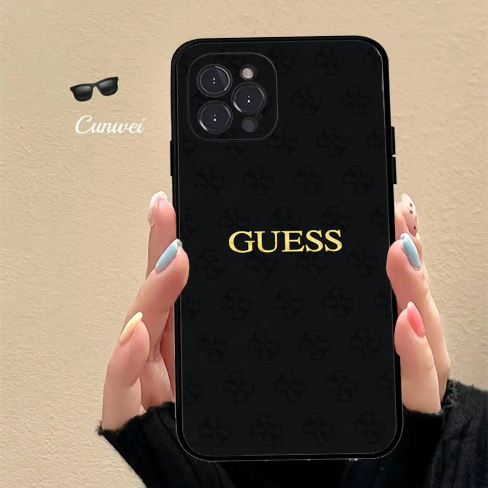 Funda para Teléfono de la Marca de Moda G-Guess para iPhone 17 16 15 16e 14 13 12 11 Pro Max Plus