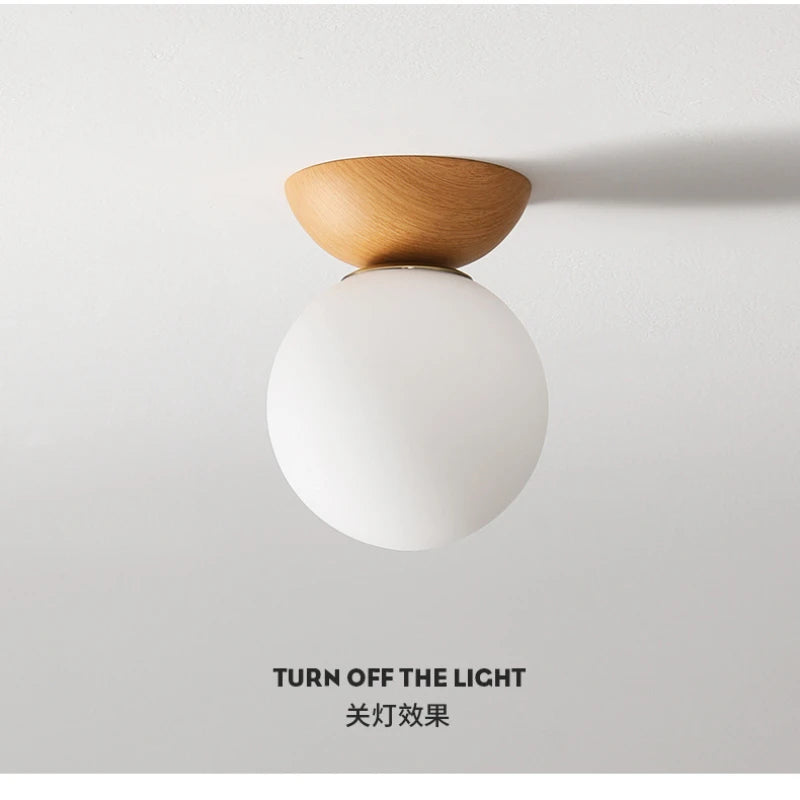 Lámparas para sala de estar, luz Led de techo para puerta de entrada japonesa, pasillo de aire, balcón nórdico, bola redonda