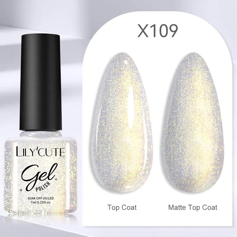 LILYCUTE-esmalte en Gel para uñas, barniz semipermanente para manicura, con LED UV, 129 colores, 7ML