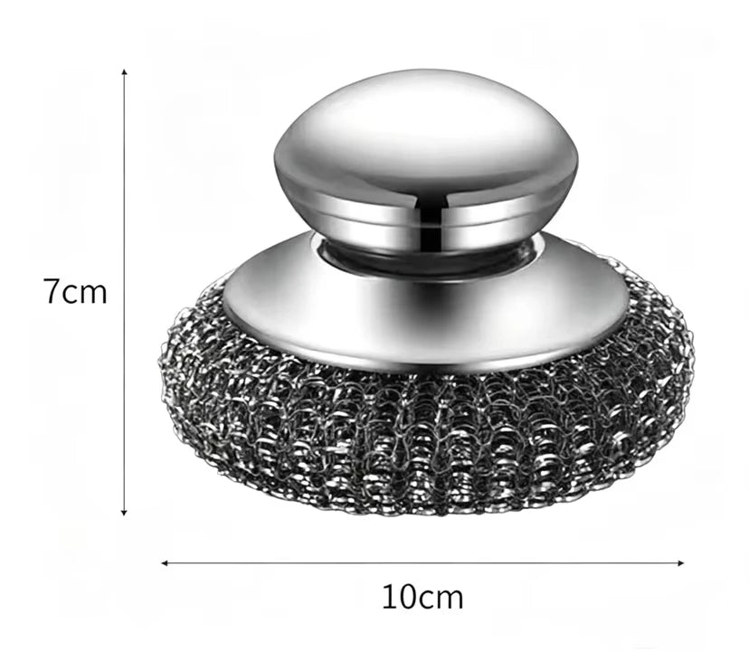 Cepillo de Acero Inoxidable con Mango y Bola Metálica Resistente para Lavar Platos, 1-10 Piezas, Limpiador y Purificador de Metal para Cocina