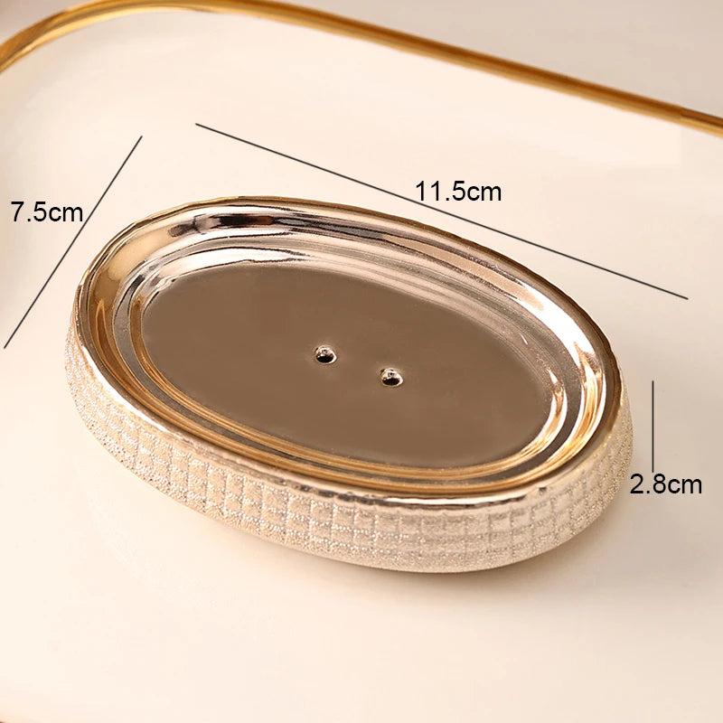 Botella de loción de cerámica de oro rosa, taza de enjuague bucal, soporte para cepillo de dientes, juego de accesorios de baño para el hogar, champú, botella de lavado corporal, jabonera