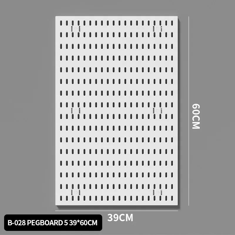 Kit organizador de pared combinado con tablero perforado DIY: paneles colgantes modulares, instalación sin perforaciones, ideal para exhibición de pared de habitaciones artesanales