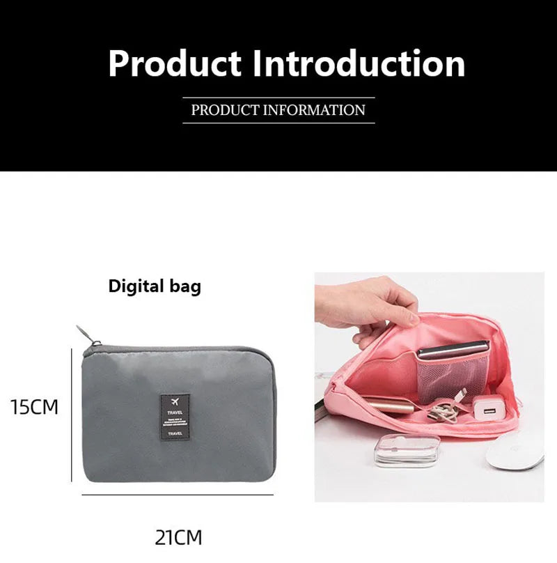 Juego de 7/8/9 piezas de bolsas de almacenamiento de viaje, artículos de tocador digitales, zapatos, bolsa organizadora de ropa, maleta, bolsa ordenada para ropa, juego de cubos de embalaje