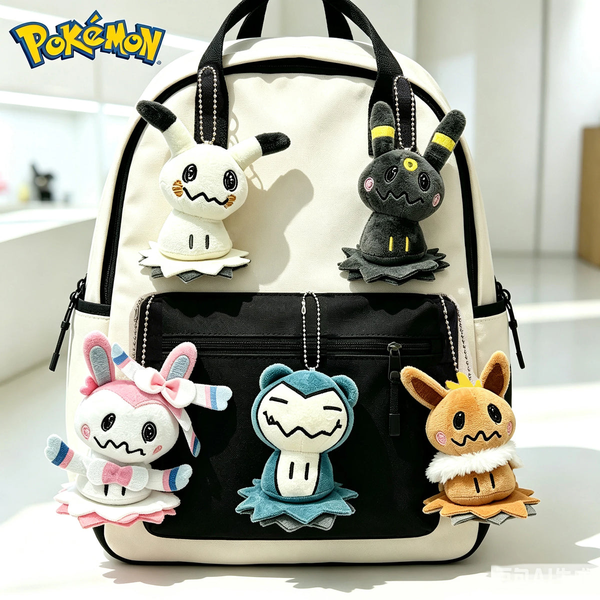 Llavero de peluche Mimikyu Eevee, colgante de anime de Pocket Monster con personajes de Eeveelution y Snorlax, para coleccionistas, regalo y decoración para fans de Sylveon