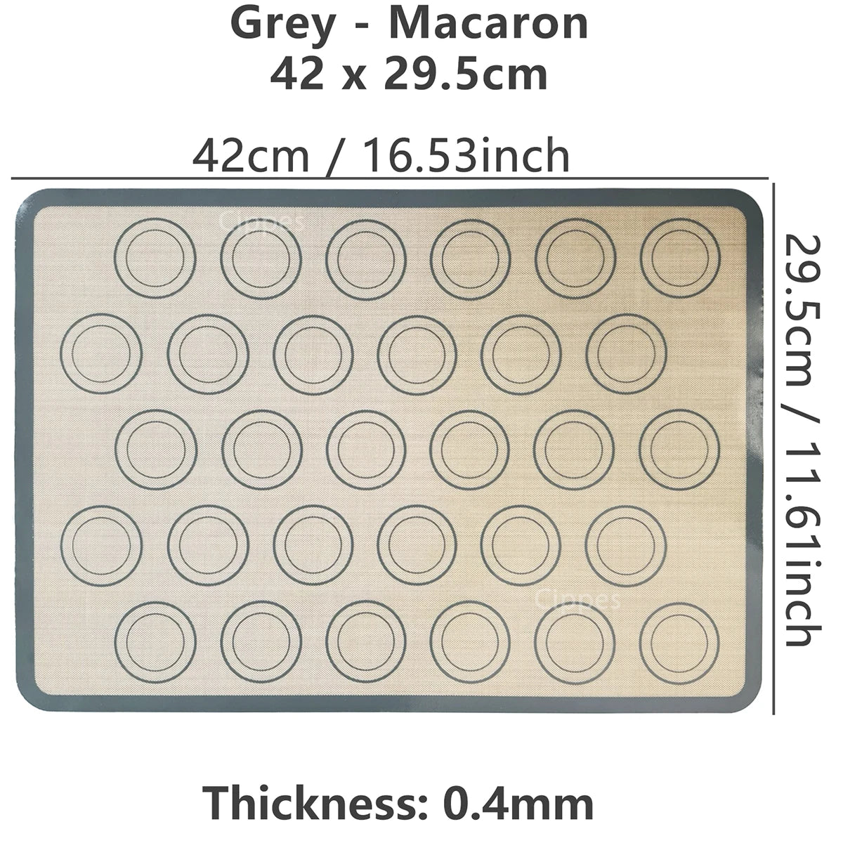 Estera de silicona para horno, fina de 0,4mm, reutilizable, antiadherente, resistente al calor, revestimiento de hojas, herramientas para hornear para galletas, 1 ud.
