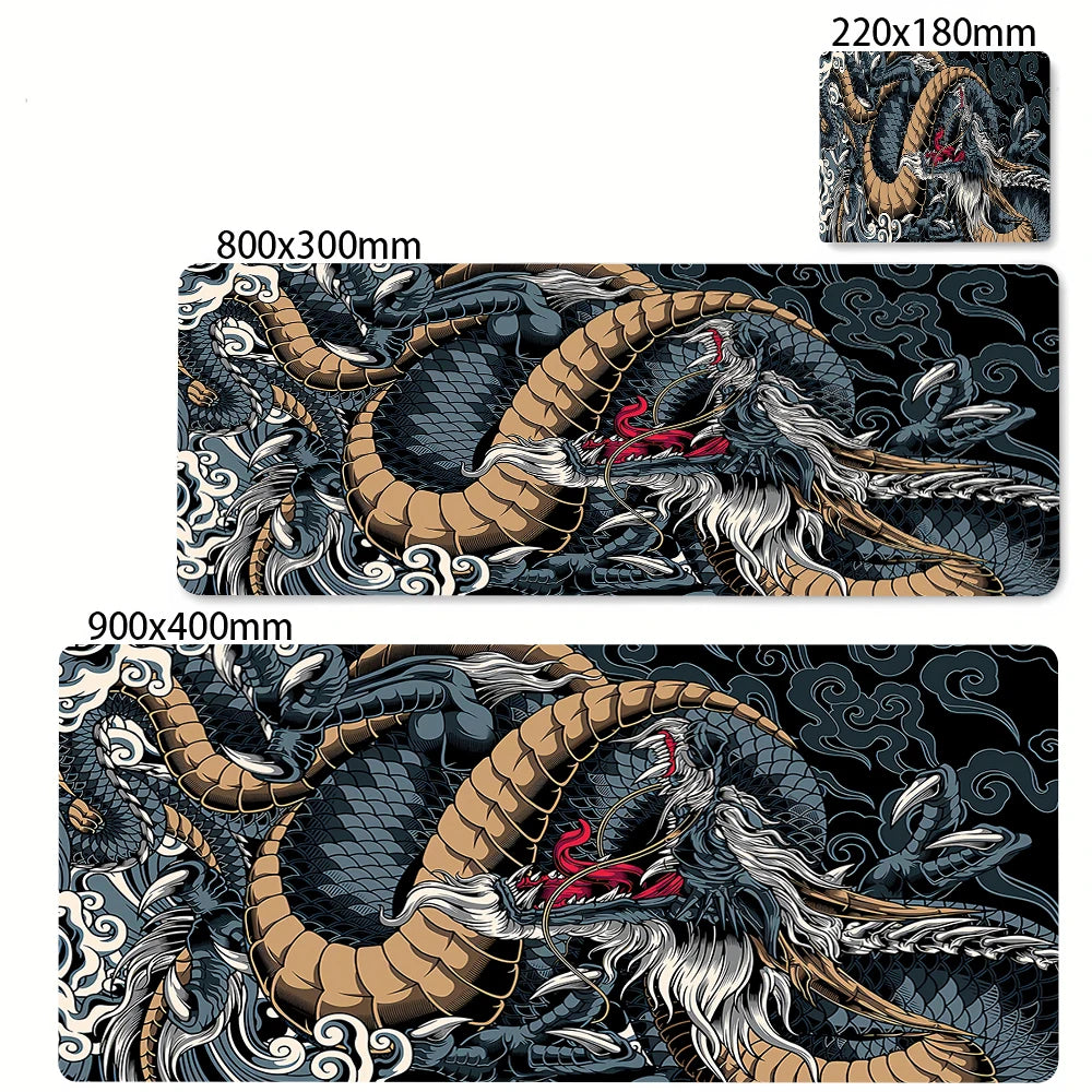 Alfombrilla grande para ratón de dragón blanco y negro, alfombrilla para ratón para juegos, Base de goma grande, alfombrilla para ratón, alfombrilla para escritorio púrpura, alfombrillas para ratón 400x900