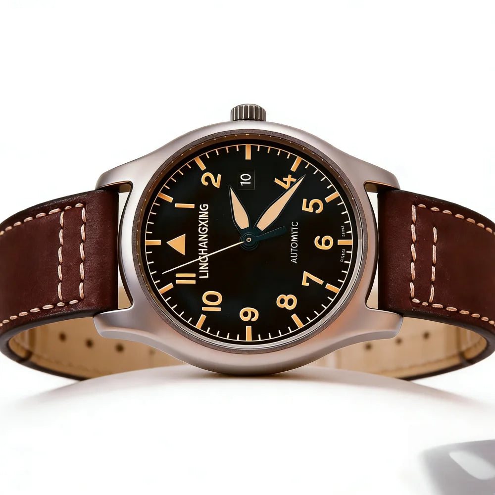 Nuevo Reloj de Moda para Hombre LINGHANGXING 2026, Movimiento de Relojería, Esfera Luminosa, Correa de Cuero Genuino, Estilo Casual de Negocios