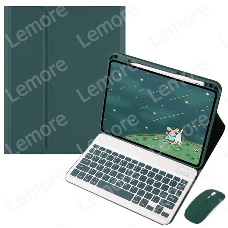 Funda con teclado para Xiaomi Redmi Pad 2 2025, funda con soporte de 11 pulgadas con ranura para lápiz, teclado español, portugués, ruso y inglés