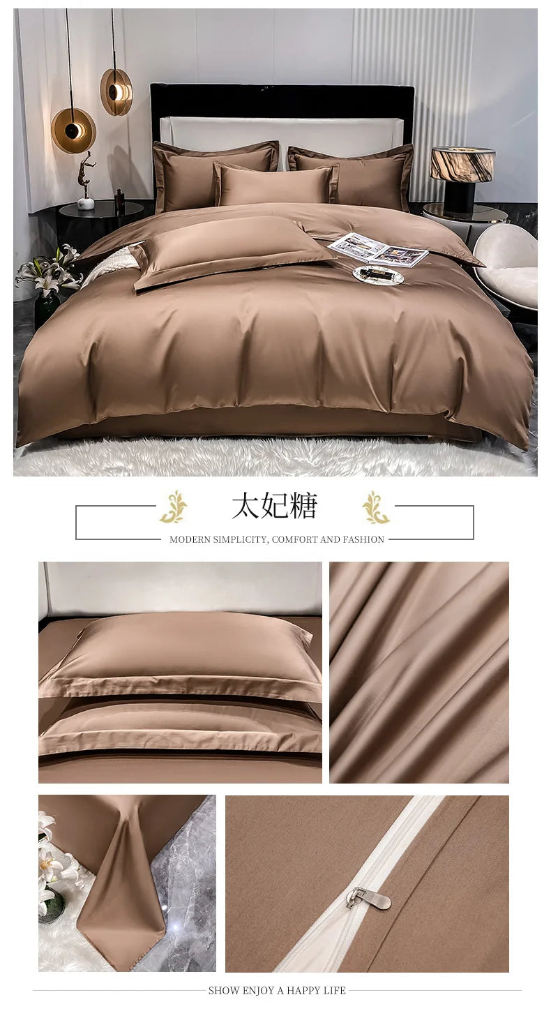 Juego de cama de lujo 100% algodón egipcio funda nórdica funda de almohada Ru Europa doble tamaño Queen King ropa de cama juegos de sábanas suaves