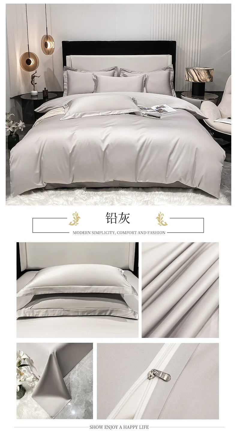 Juego de cama de lujo 100% algodón egipcio funda nórdica funda de almohada Ru Europa doble tamaño Queen King ropa de cama juegos de sábanas suaves
