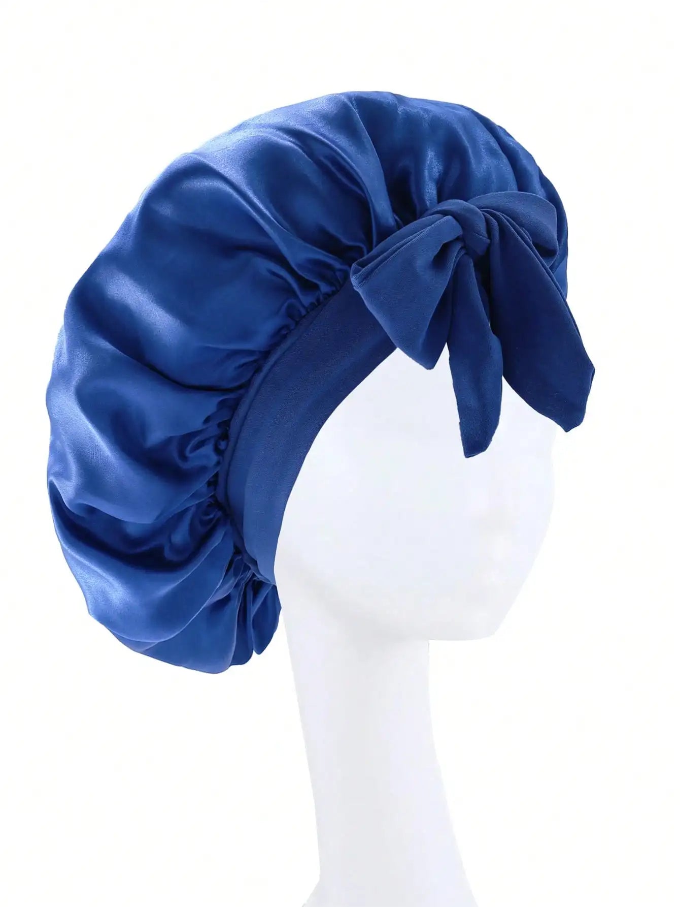 Gorro de satén Gorro de seda Bonne ajustable para dormir Gorro para el pelo con banda para atar Gorros para mujeres y hombres