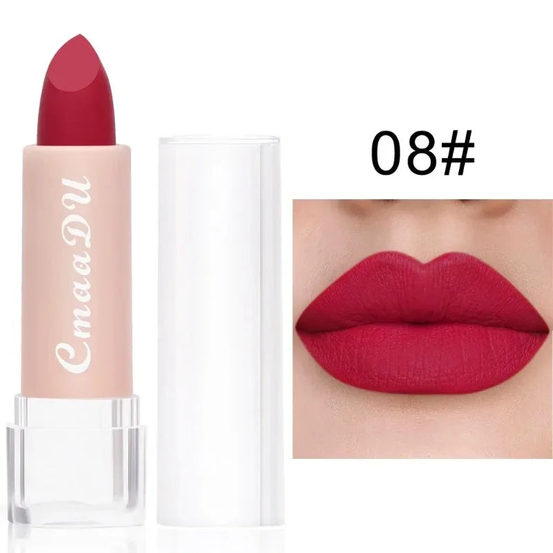 Lápiz Labial de 15 Colores, Impermeable, de Larga Duración, Mate, Terciopelo, Sexy, Rojo, Brillo Labial Nude, Brillo Labial Brillante, Tinte Labial Rojo Intenso, Maquillaje