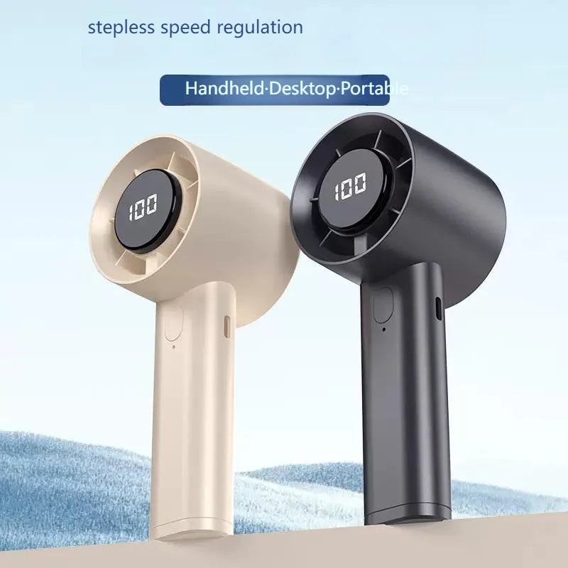 Mini ventilador portátil de mano con pantalla LED refrigeración semiconductora 100 velocidades batería recargable USB ventilador para exteriores