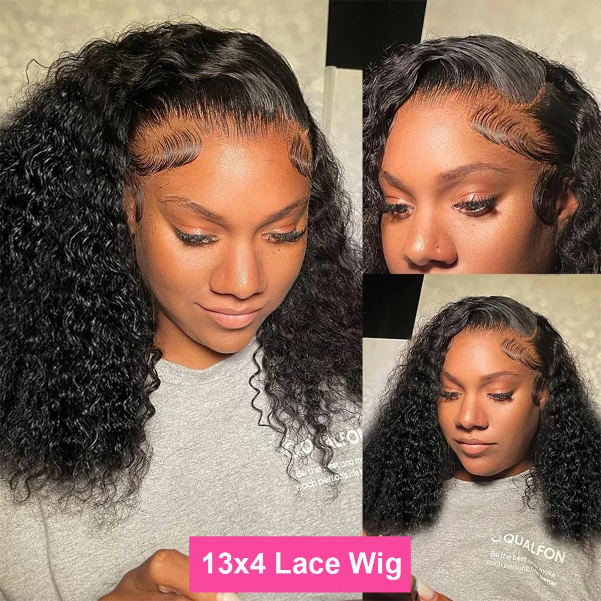 Vietnamese 13x4 Curly Lace Front Wig Short Bob Frontal Wig Deep Water Wave 2x6 4x4 5x5 HD Lace Closure Wig For Women PrePlcuked