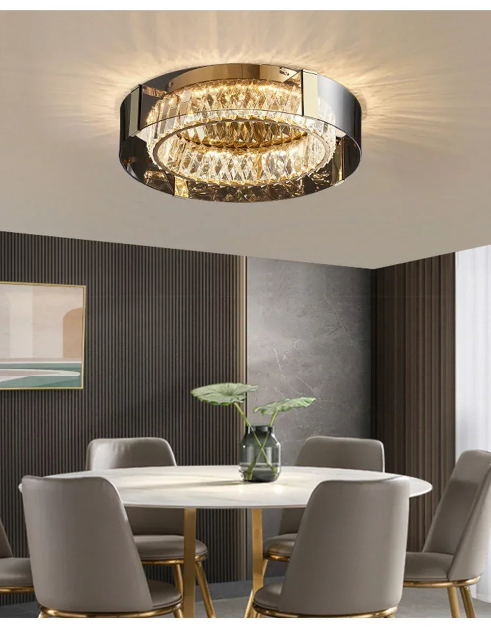 Luces de techo de cristal, luces LED, candelabro de techo moderno, lámparas regulables de lujo, decoración de habitación, Plafonnier, decoración del hogar para dormitorio