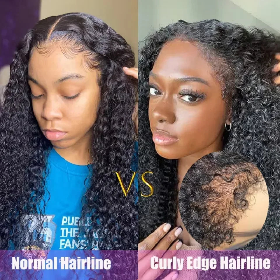 Peluca rizada rizada con bordes 4C, pelucas de encaje de pelo de bebé rizado, cabello humano 13x6 HD, peluca Frontal de encaje 4C Afro rizado, pelucas de cabello humano con frente de encaje
