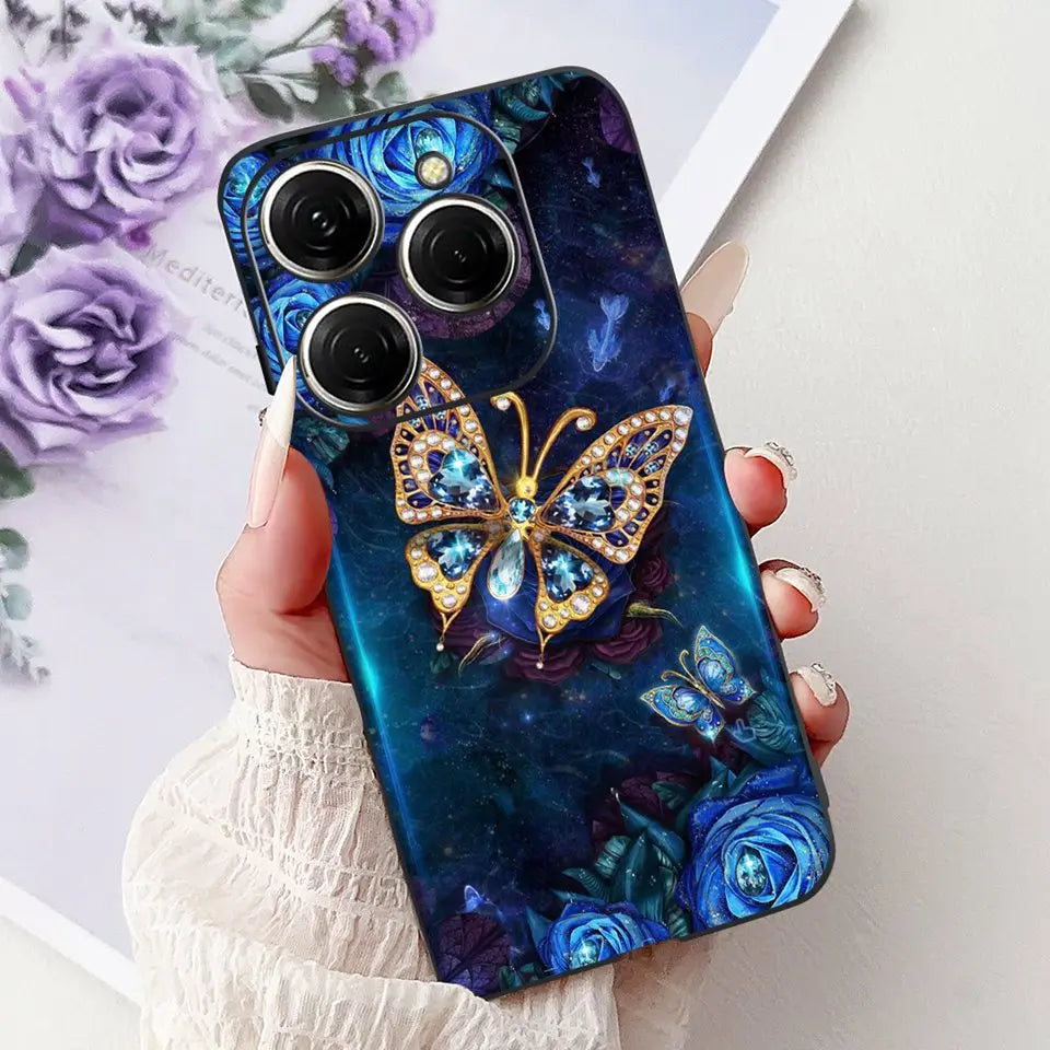 Para Tecno Spark 20c 20 Pro Plus Spark20 Pro Funda de teléfono Funda trasera de goma suave Mujer moda patrón de dibujos animados Funda de parachoques