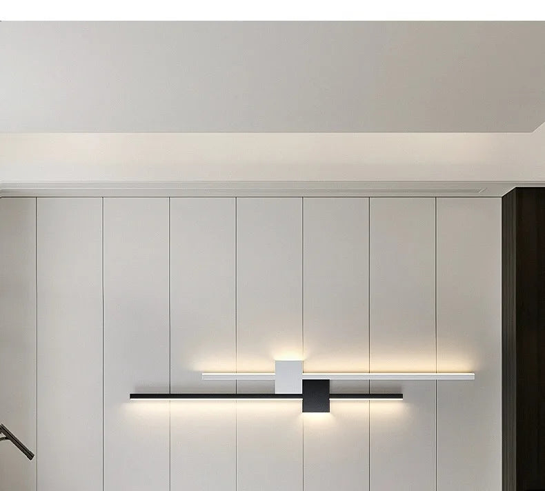 Lámparas de pared con luces LED, decoración de sofá, sala de estar, Fondo de TV, rejilla de madera, barra de dormitorio, tira larga
