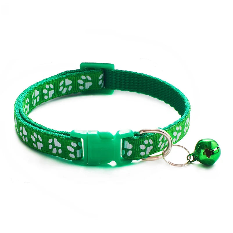 Collar de Moda para Gatos, con Patrón Colorido y Campana, Ajustable, para Gatos y Gatitos, Collar con Anillo DIY, Accesorios para Mascotas