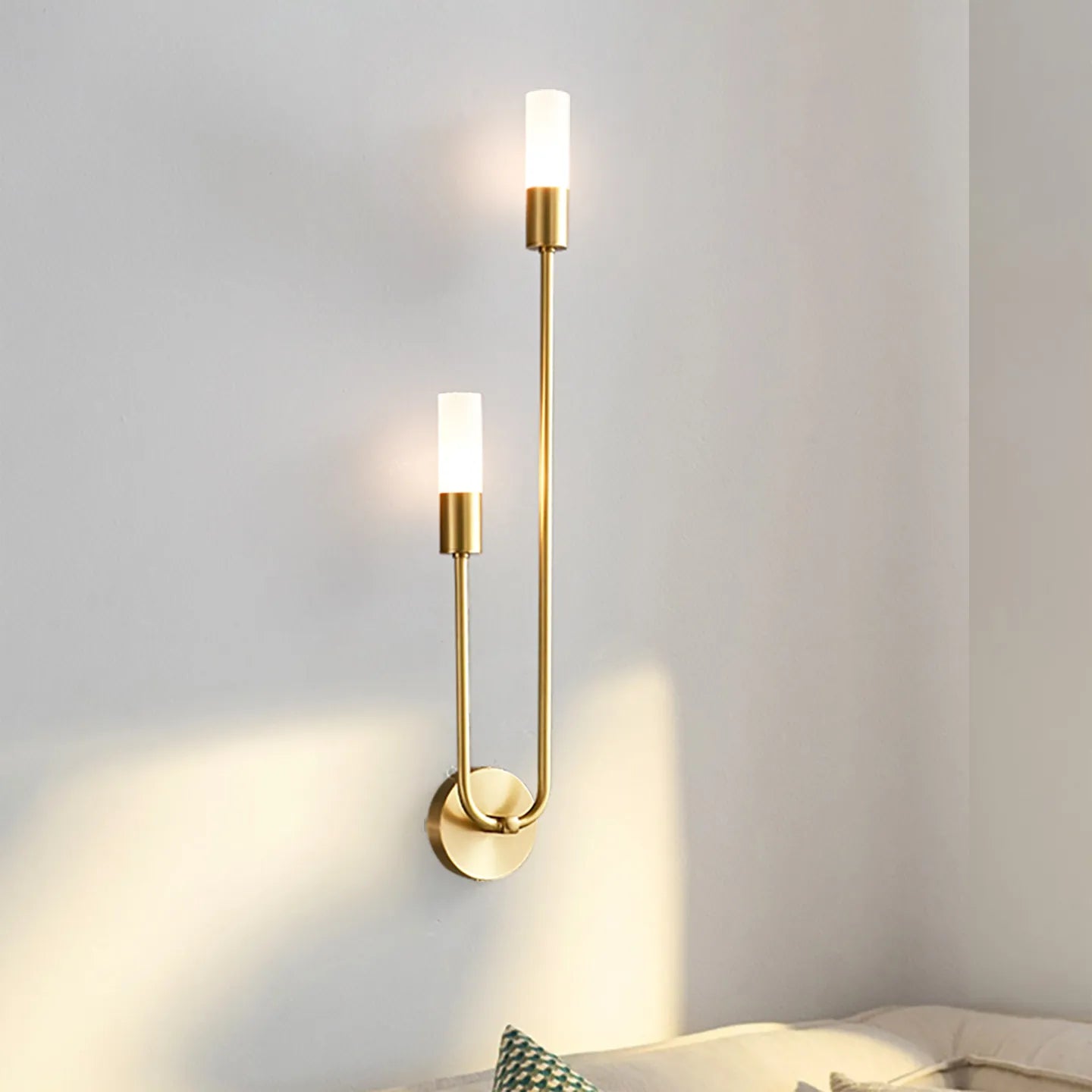 Lámpara de Pared LED Moderna Dorada, Estilo Nórdico, Larga y Rectangular, para Sala de Estar, Dormitorio, Baño, Pasillo, Decoración Interior