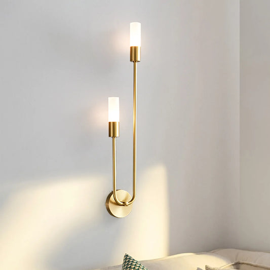 Lámpara de Pared LED Moderna Dorada, Estilo Nórdico, Larga y Rectangular, para Sala de Estar, Dormitorio, Baño, Pasillo, Decoración Interior