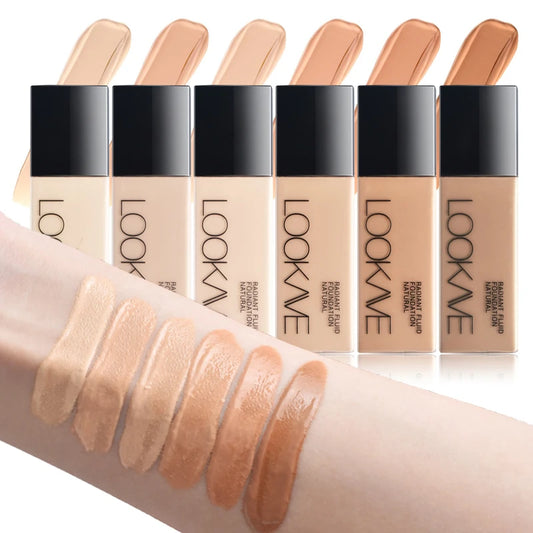 Base de Maquillaje Líquida Mate de 6 Colores, Corrector de Alta Cobertura, Control de Grasa a Prueba de Agua, Maquillaje Facial de Larga Duración con Acabado Natural