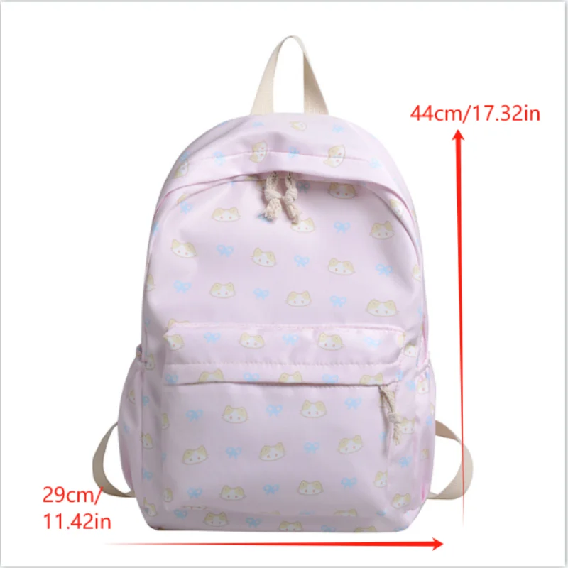 Mochila con estampado de gato de dibujos animados, mochila escolar para estudiantes de gran capacidad, bolso femenino delicado a la moda, bolsas de viaje portátiles, regalos