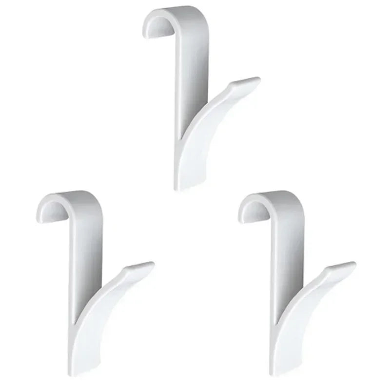 Ganchos y soportes de almacenamiento para cocina y baño, blancos y transparentes, para toallero calefactor, ropa y bufandas