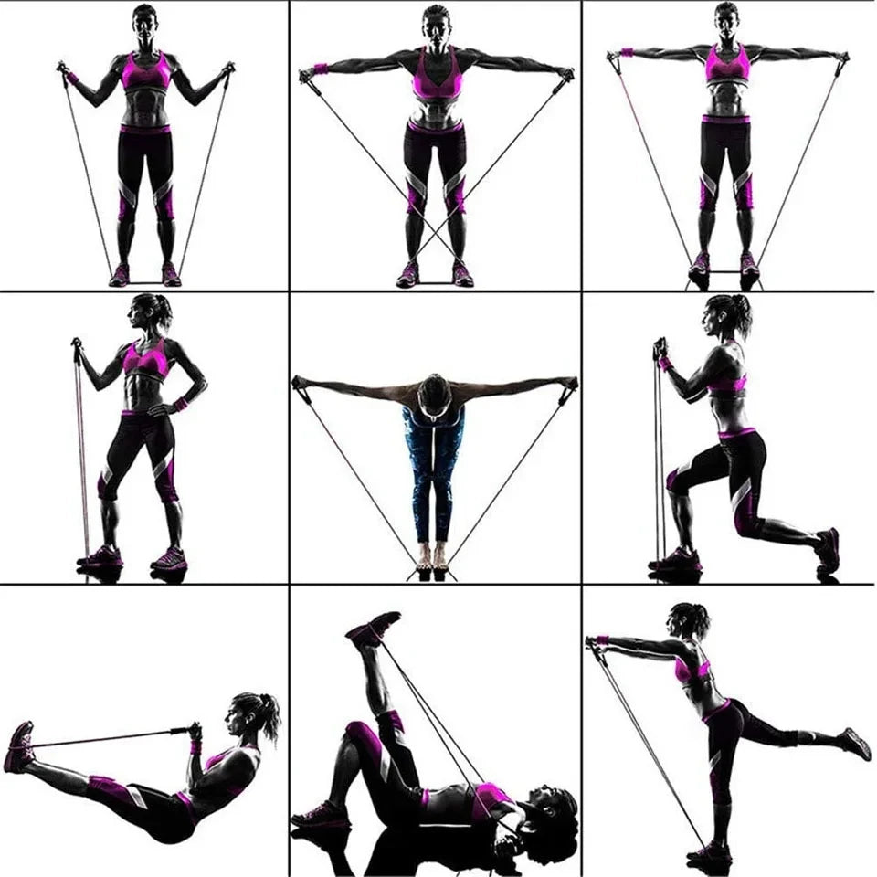 LOOGDEEL 11 unids/set bandas de resistencia Pedal ejercicio entrenamiento corporal entrenamiento mujeres hombres Fitness Yoga tirar cuerda ejercicios tubos de látex