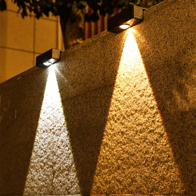 Lámpara LED alimentada por energía Solar, luces solares superbrillantes para jardín, luz impermeable para exteriores, escaleras, balcón, iluminación decorativa de calle